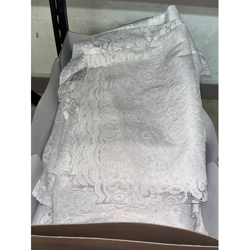 45 - BOX OF LACE INCL CURTAINS