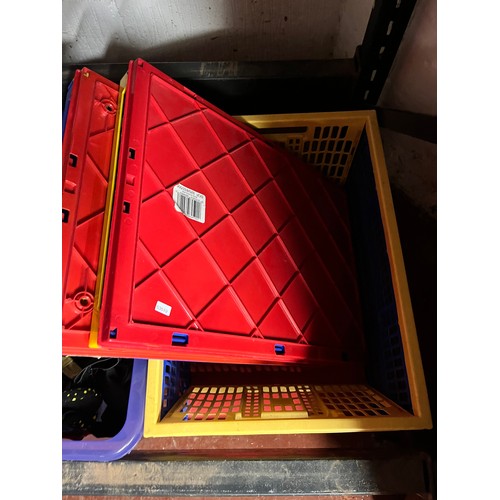 47 - 3 FOLDING PLASTIC CRATES