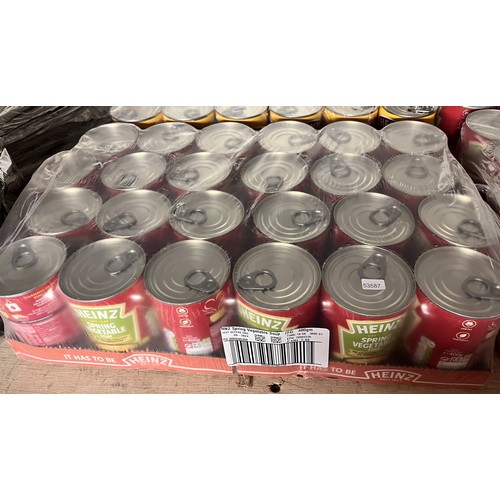 62 - TRAY OF 24 HEINZ TINS OF SPRING VEGETABLE SOUP(EXP 09/24)