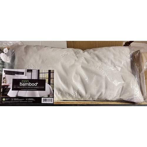 77 - BOXED PAIR OF ZEN BAMBOO GEL-FIBER PILLOWS WITH BAMBOO COVERS(RESERVED AT £12)