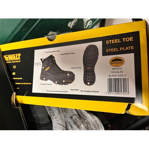 113 - BOXED DEWALT STEEL TOE BOOTS (SZ12)