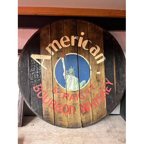 131 - BARREL TOP 'WHISKEY' SIGN