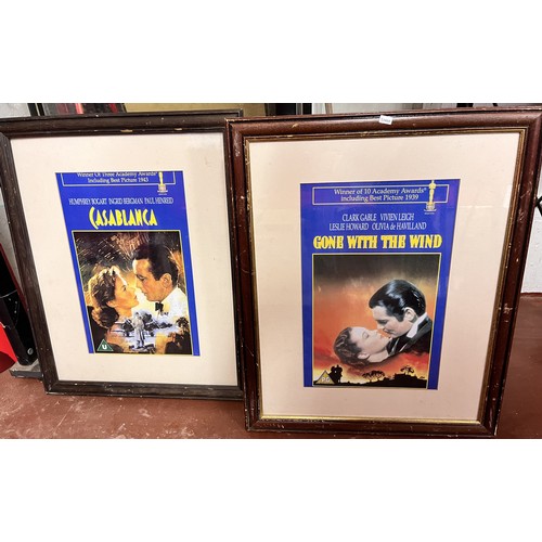 141 - FRAMED 'GONE WITH THE WIND' & 'CASABLANCA' MOVIE POSTER PRINTS