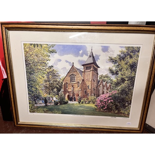 142 - FRAMED SIGNED 'ST PAUL'S' CHURCH, WEST DERBY 75th ANNIVERSARY LTD ED PRINT (RESERVED AT £25 Ltd 199/... 