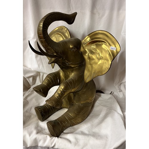 150 - TALL ORNATE HEAVY BRASS ELEPHANT FIGURE(2ft TALL)