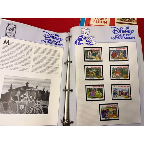 155 - DISNEY STAMP ALBUM & STAMPS