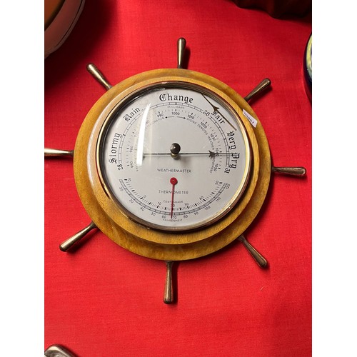 157 - SHIP'S WHEEL BAROMETER