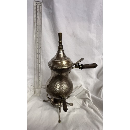 163 - SMALL HAMMERED WHITE METAL SAMOVAR