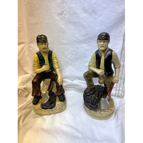 193 - PAIR OF CERAMIC 'MINER' FIGURES(A/F)