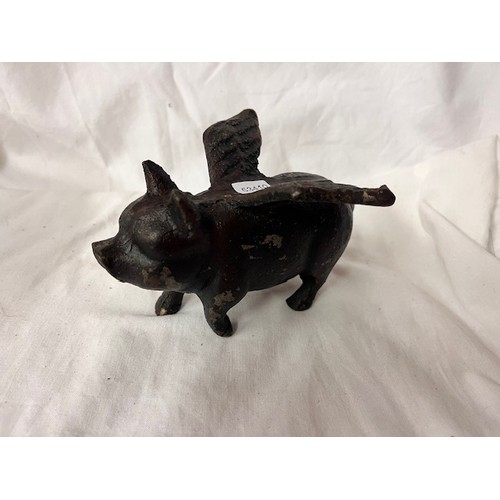 195 - CAST IRON 'PIG WILL FLY' FIGURE