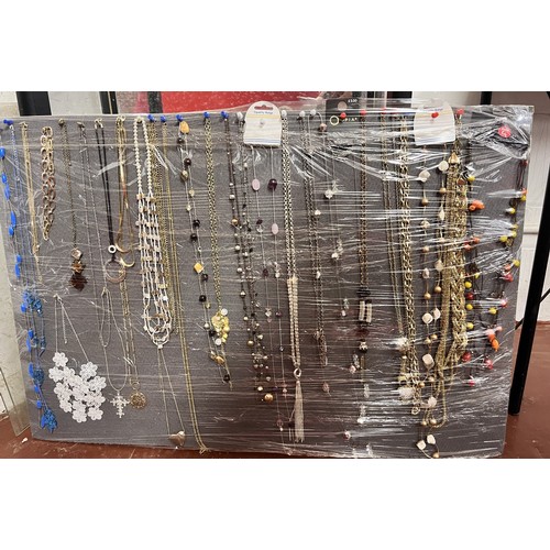 226 - LARGE DISPLAY BOARD OF COSTUME JEWELLERY INCL NEW WITH TAGS