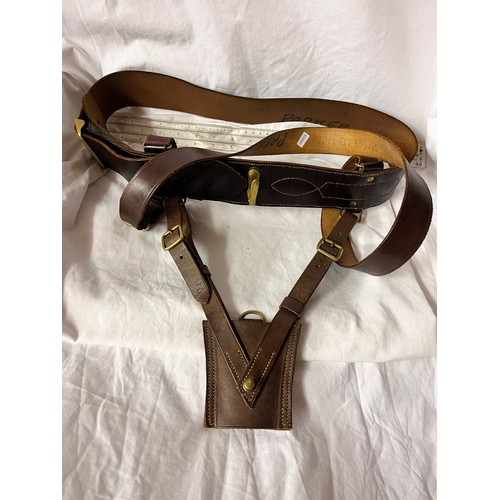 221 - SAM BROWNE MILITARY BELT WITH SWORD FROG(RESERVED AT £50)