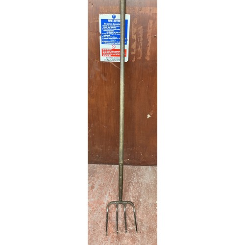 3 - ANTIQUE LONG HANDLED HAY RAKE