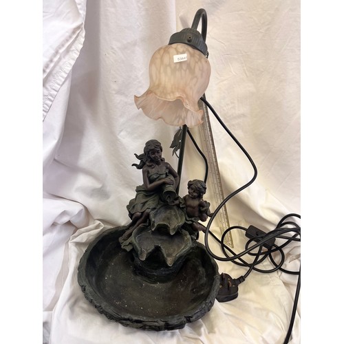 169 - ART NOUVEAU STYLE FIGURAL WATER FEATURE TABLE LAMP(W/O)