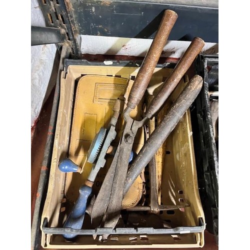 59 - BOX OF VINTAGE TOOLS