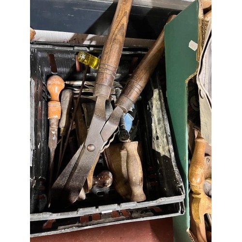 60 - BOX OF VINTAGE TOOLS