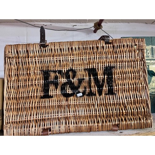 120 - WICKER F & M PICNIC BASKET