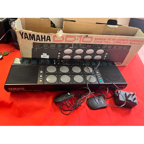 287 - BOXED YAMAHA DD-10 DIGITAL DRUM BANK WITH POWER LEAD & FOOT PEDAL(GWO)