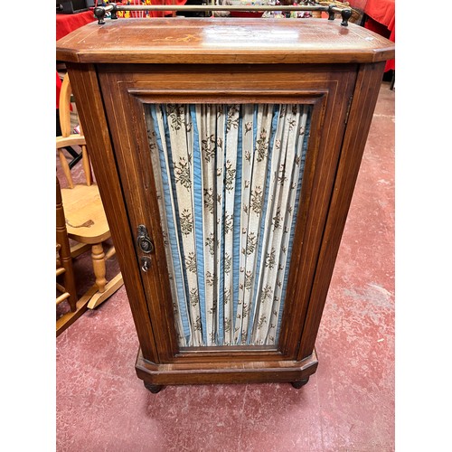 15 - EDWARDIAN INLAID CABINET WITH KEY(RESERVED AT £30)