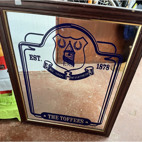 36 - LARGE FRAMED 'EVERTON F.C.- THE TOFFEES' MIRROR