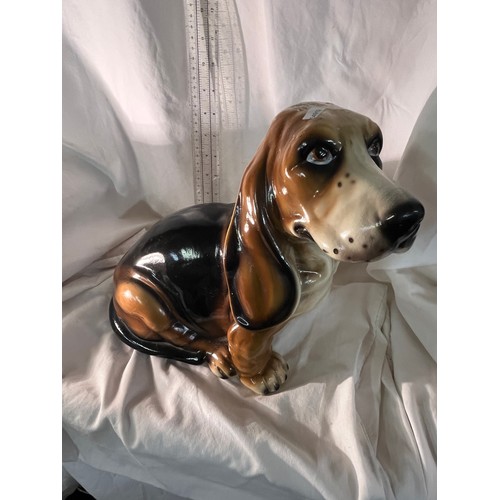 181 - LARGE CERAMIC BASSET HOUND FIGURE