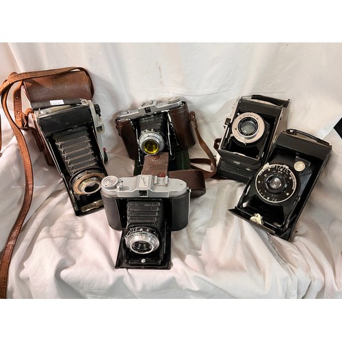 209 - 5 VINTAGE FOLDING CAMERAS