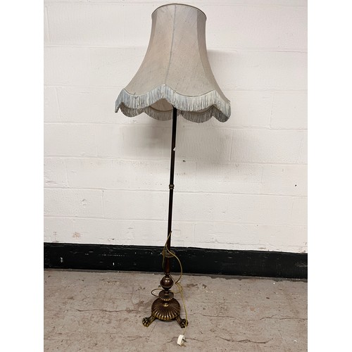 31 - BRASS STANDARD LAMP WITH SHADE