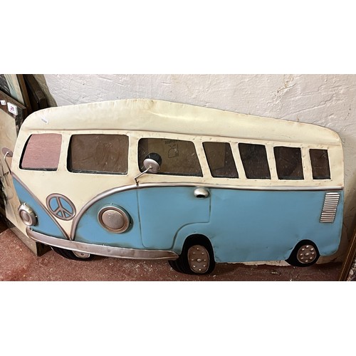 36 - LARGE MIRRORED VW CAMPER VAN WALL ART