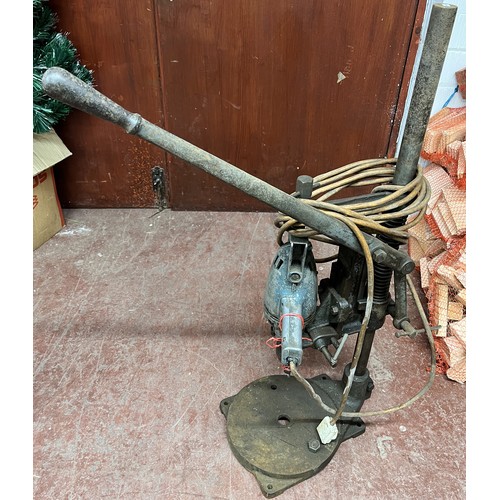 2 - VINTAGE PILLAR DRILL & DRILL