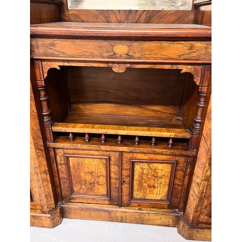 12 - ANTIQUE WALNUT MIRRORED SIDEBOARD