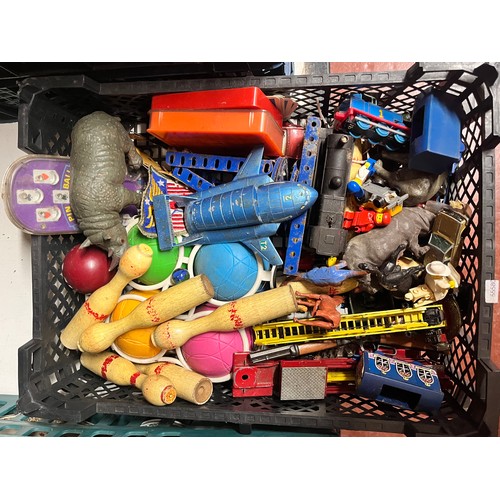 84 - BASKET OF RETRO TOYS