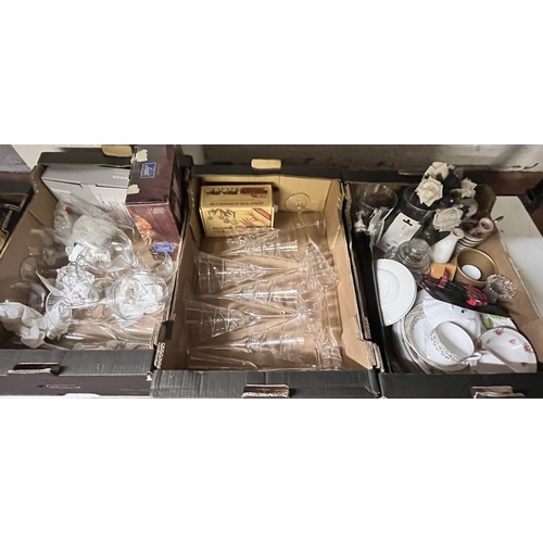 93 - 3 BOXES OF MIXED ITEMS INCL GLASS SETS