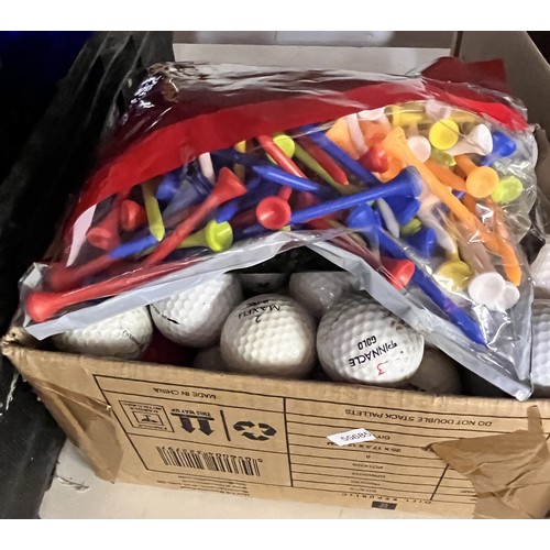 105 - BOX CONTAINING 60 GOLF BALLS & PACK OF 150 TEES