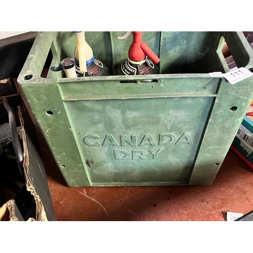 111 - CANADA DRY CRATE & 3 VINTAGE GLASS SODA SYPHONS