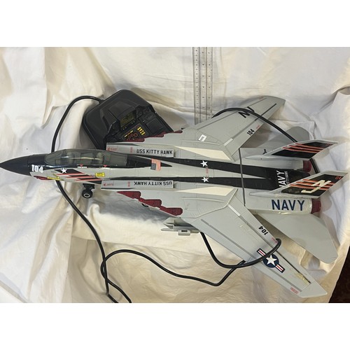 116 - 1990 USS KITTY HAWK NAVY JET CORDED REMOTE CONTROL AIRPLANE( 23