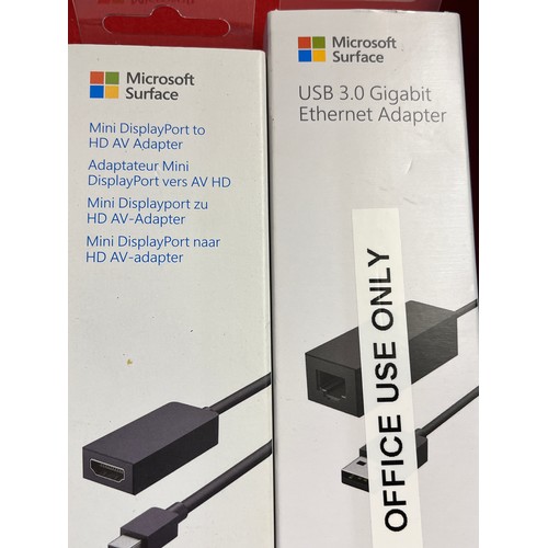 200 - 3 BOXED MICROSOFT SURFACE 65w SURFACE LAPTOP/PRO POWER SUPPLY & 2 ADAPTERS(A/F)