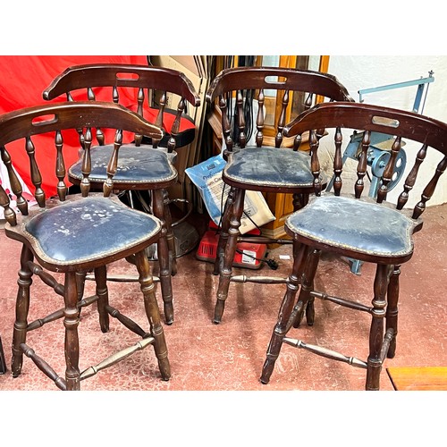 13 - 4 WOODEN BAR STOOLS(A/F)