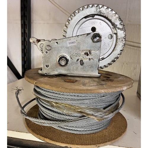 24 - WINCH & REEL OF PULLEY WIRE