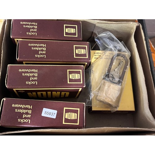 30 - 5 BOXED BRASS UNION PADLOCKS