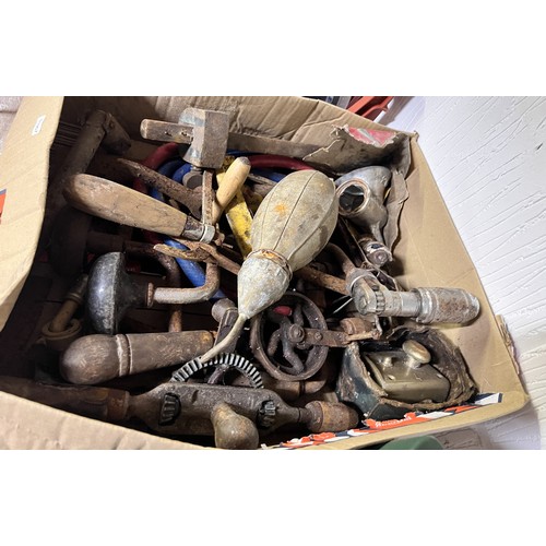 38 - BOX OF VINTAGE HAND TOOLS