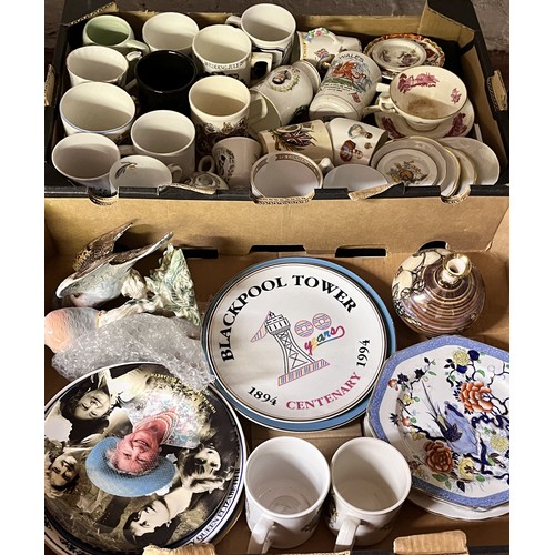 81 - 2 BOXES OF CHINA WARE INCL COMMEMORATIVE