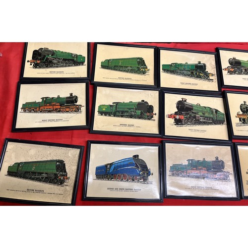 87 - 18 FRAMED 'TRAINS' PICTURES