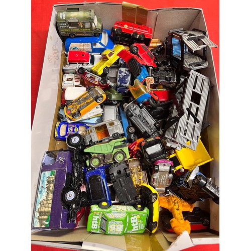 90 - BOX OF PLAYWORN VEHICLES INCL CORGI & MATCHBOX