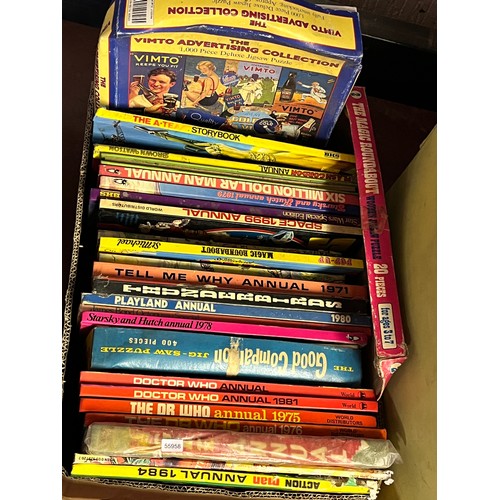 101 - BOX OF VINTAGE ANNUALS INCL DR WHO