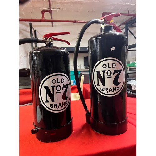 104 - 2 ORNAMENTAL 'JACK DANIELS OLD No7' FIRE EXTINGUISHERS