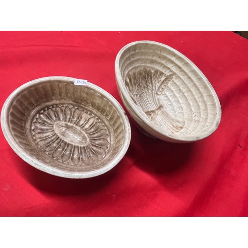 110 - 2 ANTIQUE CERAMIC JELLY MOULDS