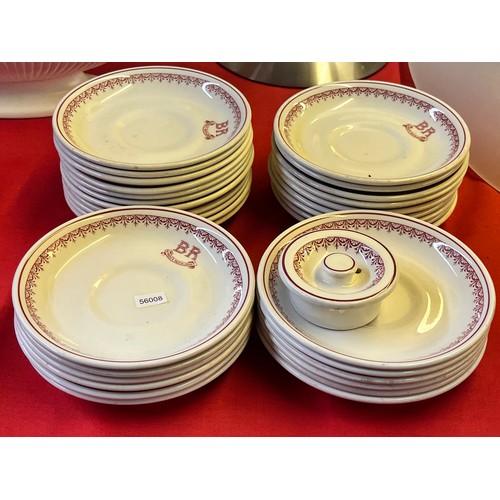 141 - 32 VINTAGE BRITISH RAIL 'ALFREDO'S RESTAURANT' SAUCERS & A POT LID