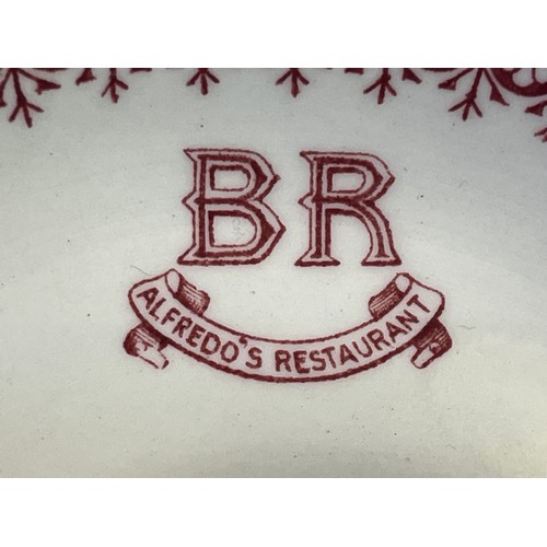 141 - 32 VINTAGE BRITISH RAIL 'ALFREDO'S RESTAURANT' SAUCERS & A POT LID