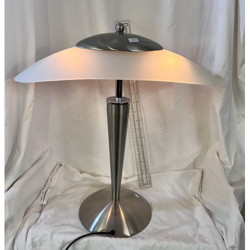 142 - MODERN TOUCH TABLE LAMP WITH SPARE SHADE