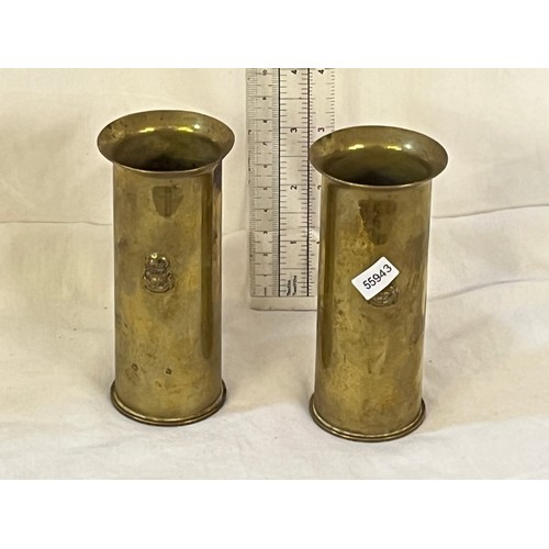 155 - 2 TRENCH ART VASES